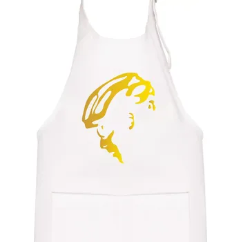 Kuchyňská zástěra Hlava cyklista zlatá - Dětská zástěra na vaření - Univerzální velikost ( Bílá )