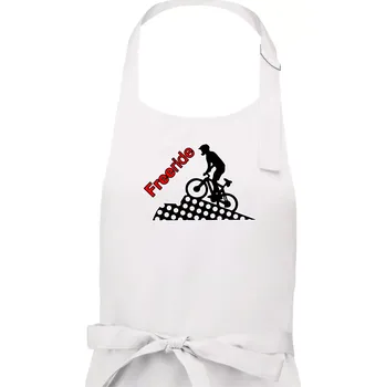 Kuchyňská zástěra Freeride cyklista - Pánská zástěra na vaření - Univerzální velikost ( Bílá )