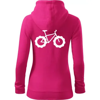 Dámská mikina Fatbike - Dámská mikina trendy zipper s kapucí - 2XL ( Purpurová )