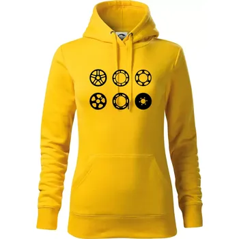 Dámská mikina Cyklo Převodníky - Mikina dámská Cape s kapucí - XS ( Žlutá )