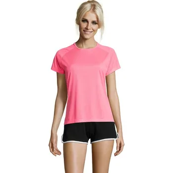 Dámské tričko SPORTY DÁMSKÉ TRIČKO 140g Sporty Women - Neonově Růžová 2XL