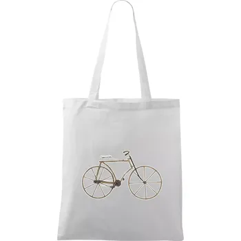 Dřevěné kolo - Taška bavlněná - 42 x 38 cm ( Bílá )