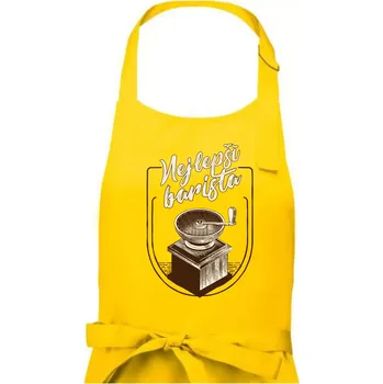 Kuchyňská zástěra Nejlepší barista - Dámská zástěra na vaření - Univerzální velikost ( Žlutá )