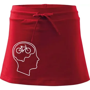 Dámská sukně Myslím jen na kolo - Sportovní sukně - two in one - L ( Červená )
