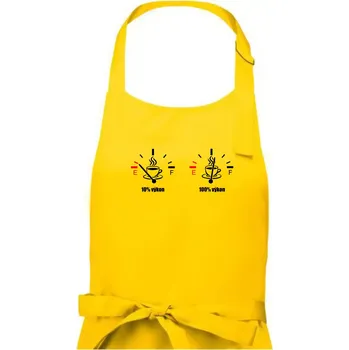 Kuchyňská zástěra Výkon kafe - Dámská zástěra na vaření - Univerzální velikost ( Žlutá )