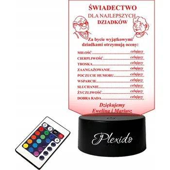 Lampička Dárek ke Dni babičky a dědečka Lampička na stůl Soška Led Gravírování