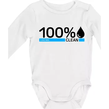 Kojenecký body 100% Clean - Body kojenecké s dlouhým rukávem - Dlouhý r. do 3 měs ( Bílá )