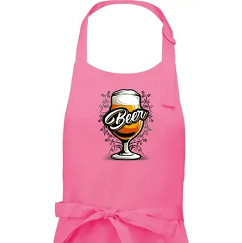 Kuchyňská zástěra Beer sklenice s nožkou - Dámská zástěra na vaření - Univerzální velikost ( Růžová )