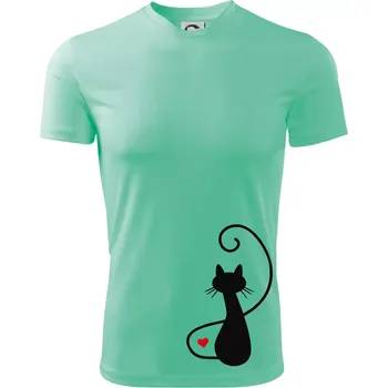 Pánské tričko Zamilovaná kočka zpředu - Pánské triko Fantasy sportovní (dresovina) - 2XL ( Mátová )
