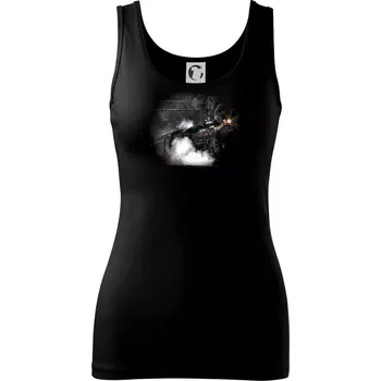 Dámské oblečení Vlak na kolejišti - Dámské tílko - M ( Černá )