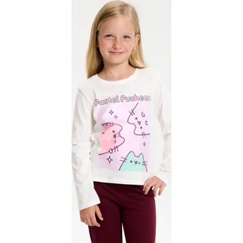 Dívčí oblečení Sinsay - Tričko s&nbsp;dlouhými rukávy Pusheen the Cat - krémová - 086GA-01X - 086GA-01X-116