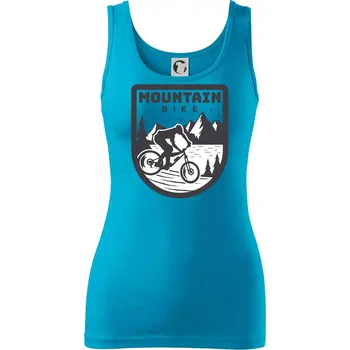 Dámské tričko MTB mountain bike logo prsa zaoblené - Dámské tílko - L ( Světlý tyrkys )