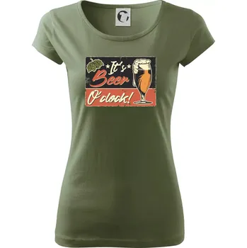 Dámské tričko Čas na pivo - Dámské triko Pure - M ( Khaki )