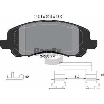 Brzdová destička Sada brzdových destiček, kotoučová brzda BENDIX Braking BPD2174