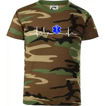 Chlapecké oblečení EKG rescue modrá hvězda - Dětské maskáčové triko - 104-110cm / 3-4 roky ( Hnědý maskáč )