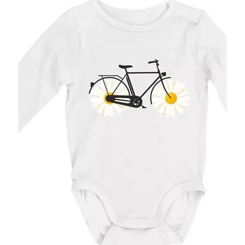 Kojenecký body Kolo kopretina - Body kojenecké s dlouhým rukávem - Dlouhý r. do 3 měs ( Bílá )