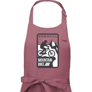 Kuchyňská zástěra MTB downhill hranaté - Pánská zástěra na vaření - Univerzální velikost ( Starorůžová )