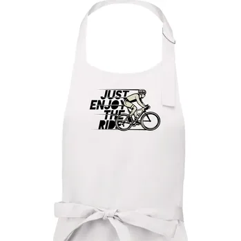 Kuchyňská zástěra Just enjoy the ride - Pánská zástěra na vaření - Univerzální velikost ( Bílá )