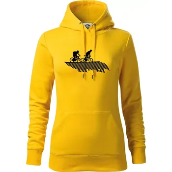 Dámská mikina Cyclo duo - Mikina dámská Cape s kapucí - S ( Žlutá )
