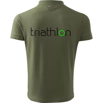 Pánská košile Triathlon nápis - Polokošile pánská Pique Polo 203 - 4XL ( Khaki )