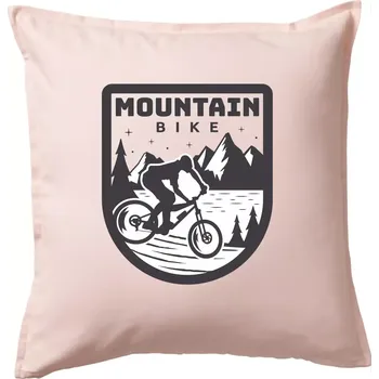Polštář MTB mountain bike logo prsa zaoblené - Polštář 50x50 - 50x50 - Pouze potah ( Světle růžová )