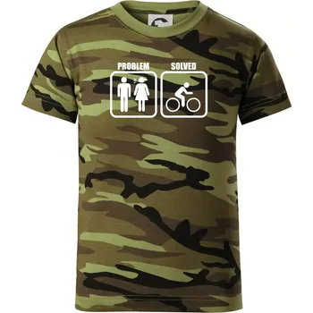 Problém - Kolo - Dětské maskáčové triko - 146 cm/10 let ( Zelený maskáč )