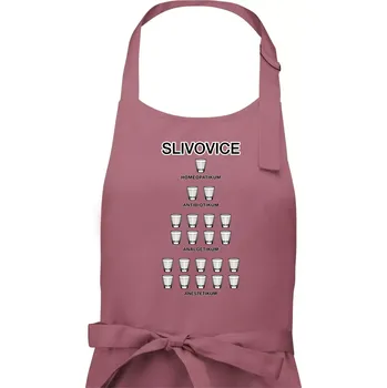 Kuchyňská zástěra Slivovice počítání (Hana-creative) - Dámská zástěra na vaření - Univerzální velikost ( Starorůžová )