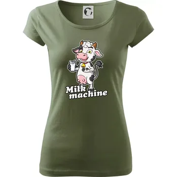 Dámské tričko Milk machine - Dámské triko Pure - M ( Khaki )