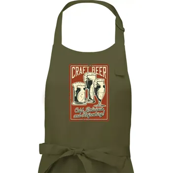 Kuchyňská zástěra Craft beer - Pánská zástěra na vaření - Univerzální velikost ( Khaki )