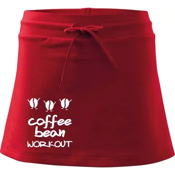 Dámská sukně Coffee bean workout - Sportovní sukně - two in one - L ( Červená )
