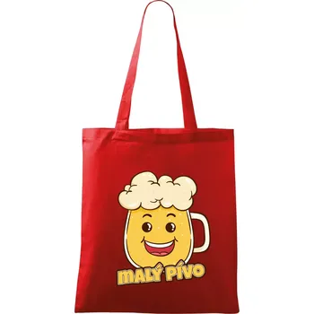 Nákupní taška Malý pívo - Taška bavlněná - 42 x 38 cm ( Červená )