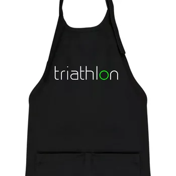 Kuchyňská zástěra Triathlon nápis - Dětská zástěra na vaření - Univerzální velikost ( Černá )