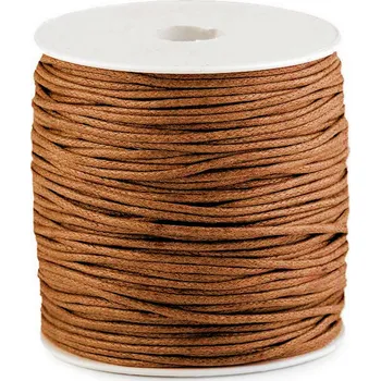 Příze Šňůra bavlněná Ø1,8 mm voskovaná Varianta: 38 hnědá koňak, Balení: 1 ks