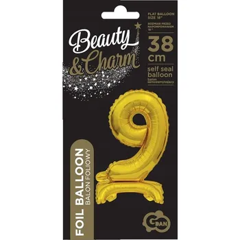 Balónek BALÓNKY ČÍSLICE STOJÍCÍ Číslice 9 ZLATÁ metalická 38 Cm GODAN NAROZENINOVÝ balónek