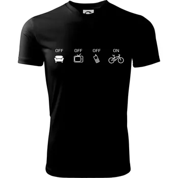Chlapecké tričko Zapni cyklorežim - Dětské triko sportovní (dresovina) - 134 cm/8 let ( Černá )