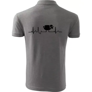 Pánská košile EKG černá ovečka - Polokošile pánská Pique Polo 203 - XL ( Tmavě šedý melír )