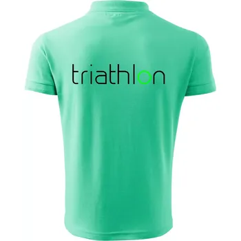 Pánská košile Triathlon nápis - Polokošile pánská Pique Polo 203 - 3XL ( Mátová )