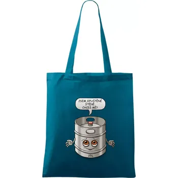 Opuštěné štěně - sud (Hana-creative) - Taška bavlněná - 42 x 38 cm ( Petrolejová )