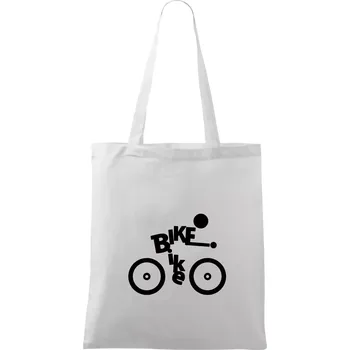 Bike nápis postava - Taška bavlněná - 42 x 38 cm ( Bílá )