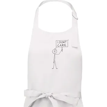Kuchyňská zástěra I don't care - postava - Dámská zástěra na vaření - Univerzální velikost ( Bílá )