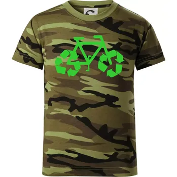 Chlapecké tričko Kolo ekologie - Dětské maskáčové triko - 146 cm/10 let ( Zelený maskáč )