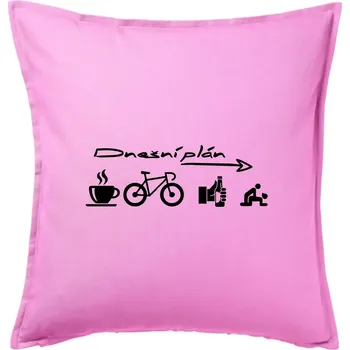 Polštář Dnešní plán - Polštář 50x50 - 50x50 - Pouze potah ( Růžová )