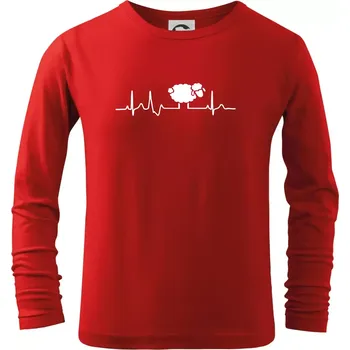 Chlapecké tričko EKG černá ovečka - Triko dětské Long Sleeve - 158 cm/12 let ( Červená )