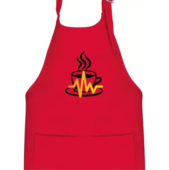 Kuchyňská zástěra Káva EKG hrnek - Dětská zástěra na vaření - Univerzální velikost ( Červená )