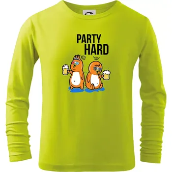 Dětská móda Party hard ptáci - Triko dětské Long Sleeve - 122 cm/6 let ( Limetková )