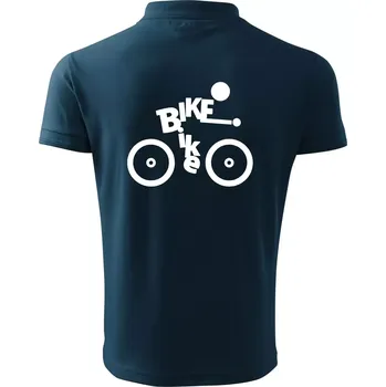 Pánská košile Bike nápis postava - Polokošile pánská Pique Polo 203 - 5XL ( Námořní modrá (téměř černá) )