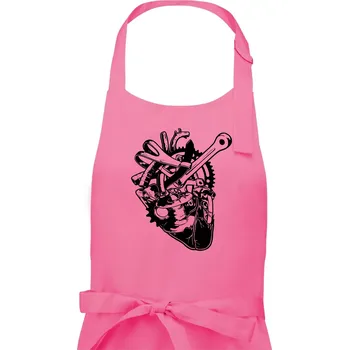 Kuchyňská zástěra Cyklistovo srdce - Dámská zástěra na vaření - Univerzální velikost ( Růžová )