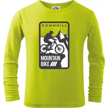 Chlapecké oblečení MTB downhill hranaté - Triko dětské Long Sleeve - 122 cm/6 let ( Limetková )