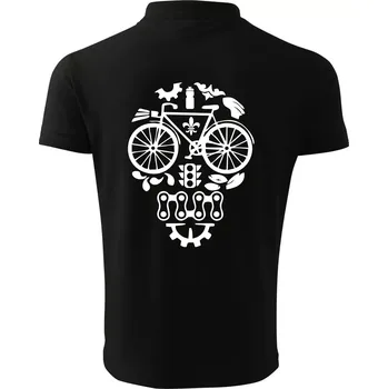 Pánská košile Bike lebka - Polokošile pánská Pique Polo 203 - L ( Černá )