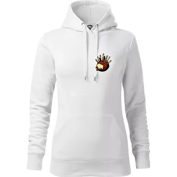Dámská mikina Kaštanový ježeček - prso - Mikina dámská Cape s kapucí - XS ( Bílá )